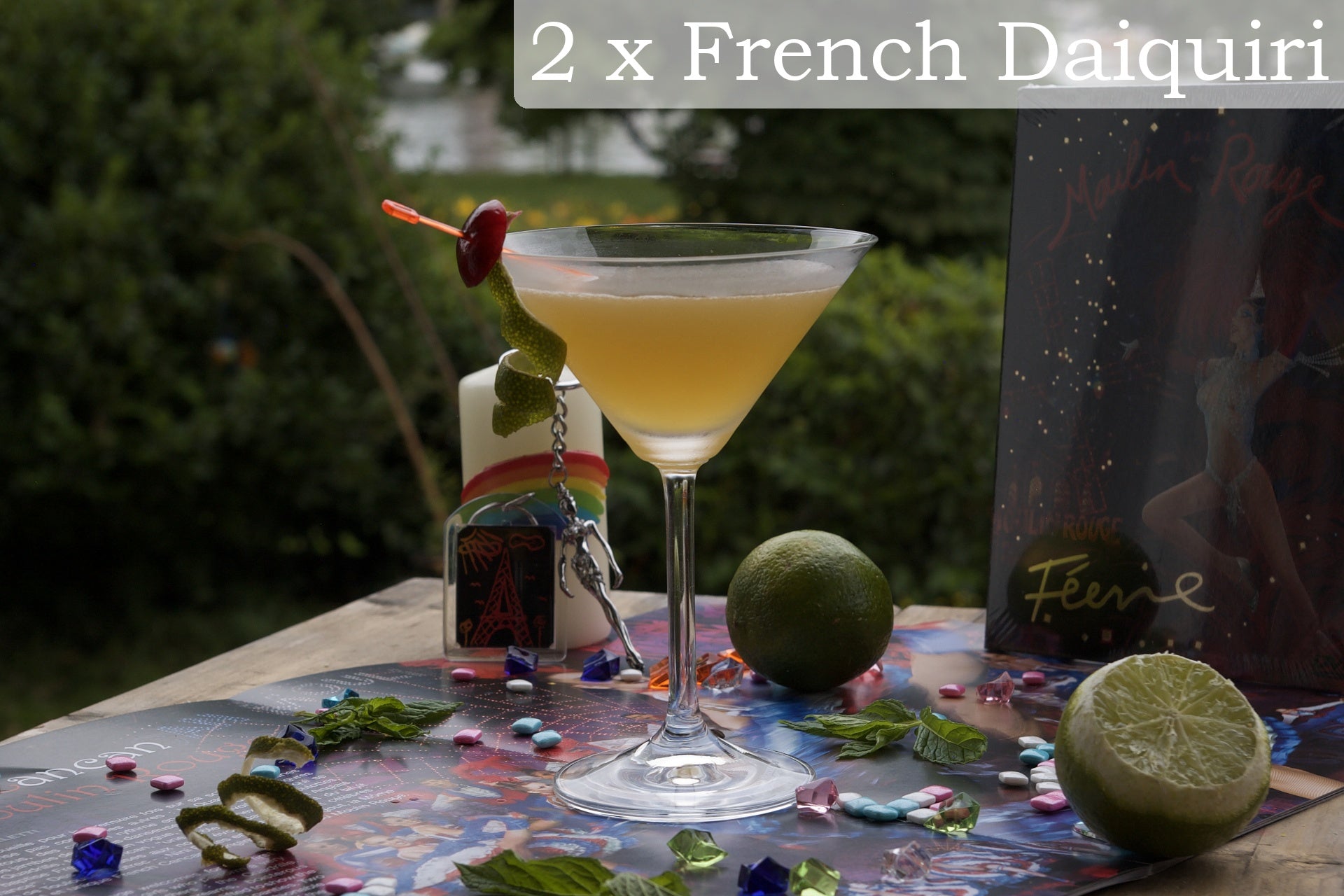 French Daiquiri starker Cocktail mit ausgewogenen Geschmacksnoten von Minze, Süße, Zitrus und Cognac. Hauptzutaten: Cognac, Limettensaft, Minze, Zuckersirup.